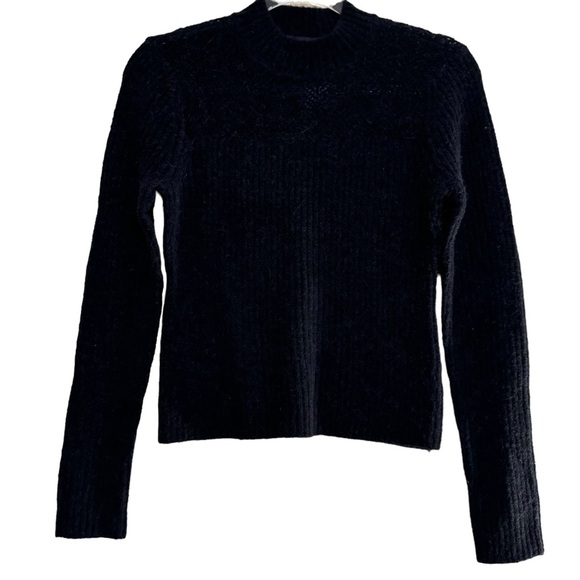 New Club Monaco Semi Sheer Pointelle-Stitched Shoulder Yoke Sweater - Picture 5 of 7